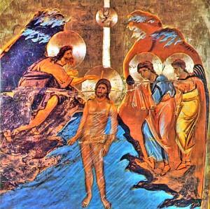 Jesus bautizado por Juan el bautista