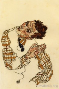 self-portrait-with-checkered-shirt-1917